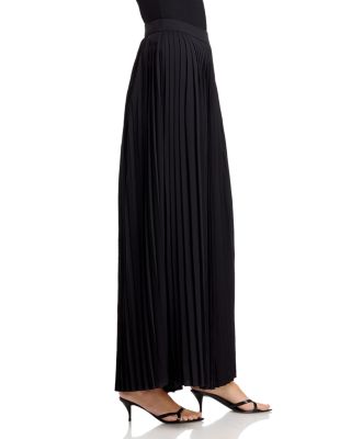 Pleated Palazzo Crepe de Chine Pants