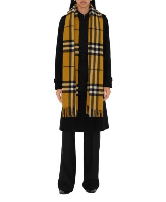Wide Check Cashmere Scarf