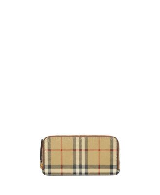 Large Check Zip Card Case