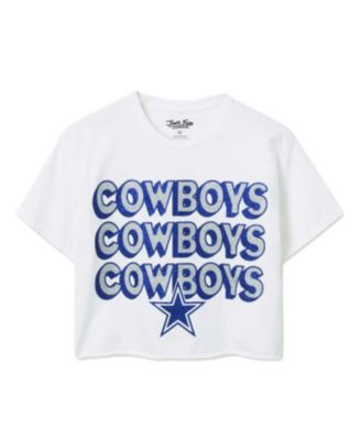  Women's NFL Dallas Cowboys Repeat Glitter Flea Market Crop Tee