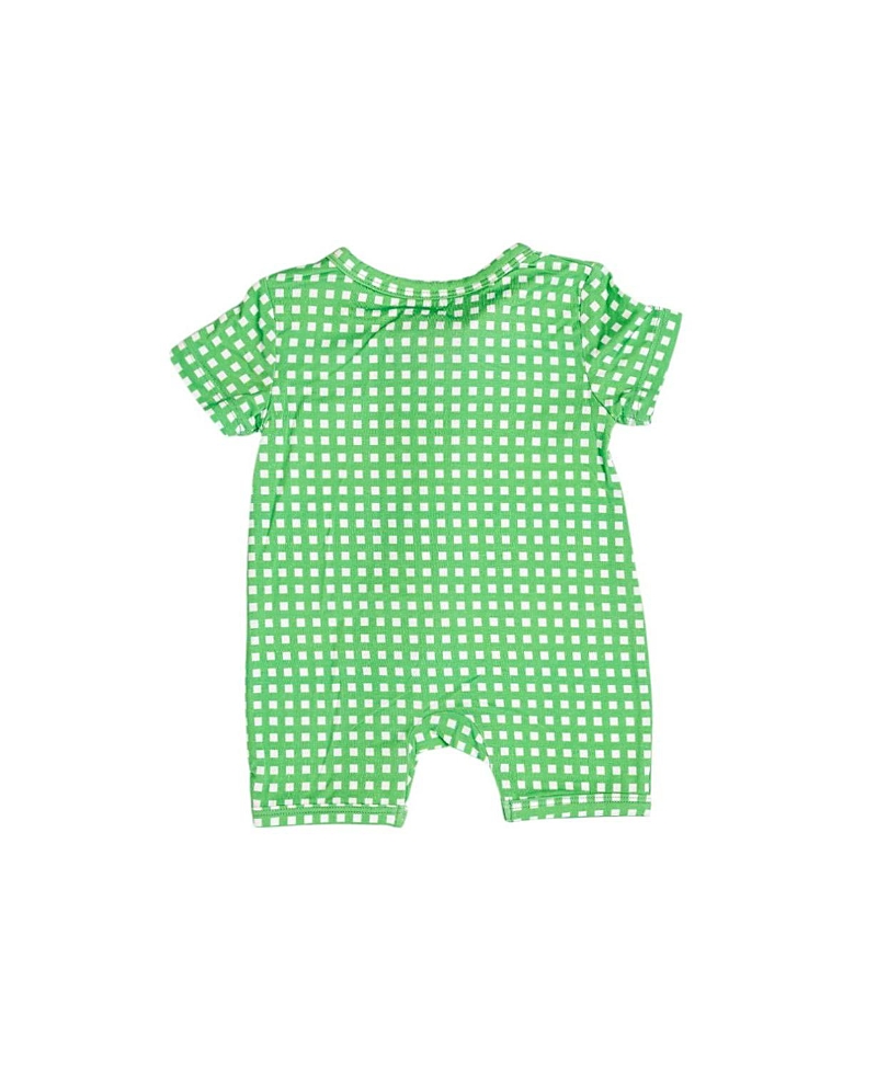 Motette Boys' Garden Gingham Bamboo Sleeper - Baby In Green