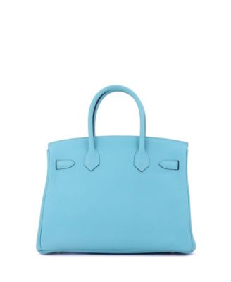 Birkin 30 Handbag Blue Togo with Palladium Hardware