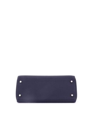Kelly 28 Handbag Blue Togo with Palladium Hardware