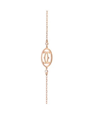  Double C Logo Bracelet 18K Rose Gold with Diamonds