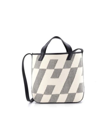 27 Cabas H en Biais Tote Canvas with Leather