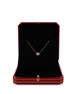  Trinity Diamond Pendant Necklace 18K Tricolor Gold and Pink Sapphire, 15.25 - 16.5"