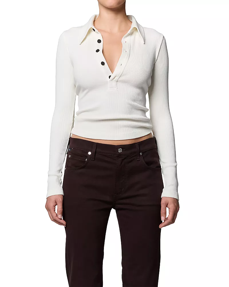 Citizens of Humanity 60's Long Sleeve Polo Top