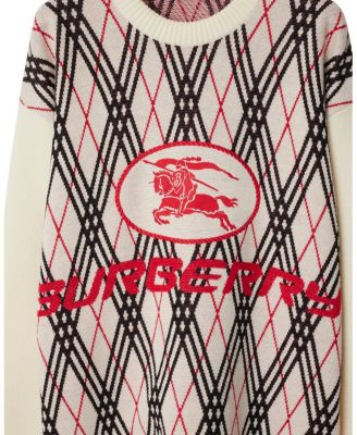 Argyle Check Wool Blend Sweater