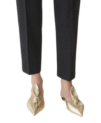 Women&#39;s Midnight Step Bow Mule in Metallic Leather