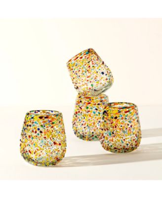  Fiesta Mexican Wine Glasses, Set of 4