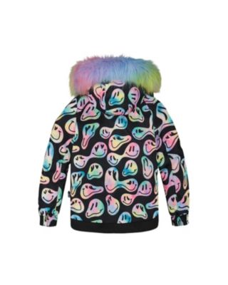 Girls' Two-Piece Play Snowsuit Smiley Face Jacket - Big Kid