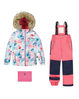 Girls' Two-Piece Play Snowsuit Floral Jacket - Big Kid