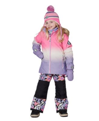  Girls' Two-Piece Flower Play Snowsuit - Little Kid