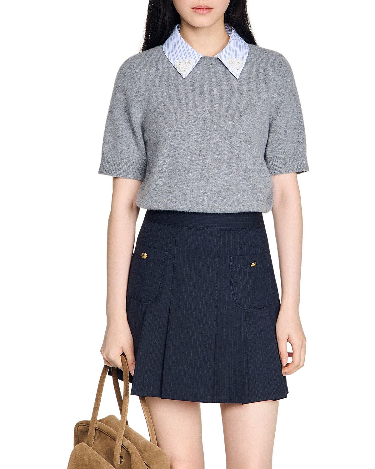 Sandro Theo Layered Look Sweater