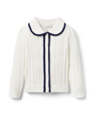 Girls' Pointelle Scalloped Trim Cardigan - Baby, Little Kid, Big Kid