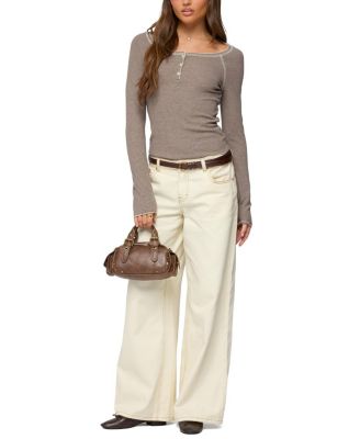  Ensley Contrast Stitch Henley Top