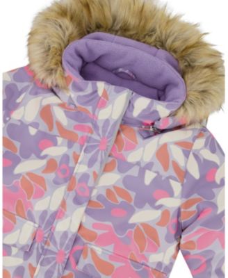  Girls' Two-Piece Discover Snowsuit with Flower Printed Jacket - Little Kid, Big Kid