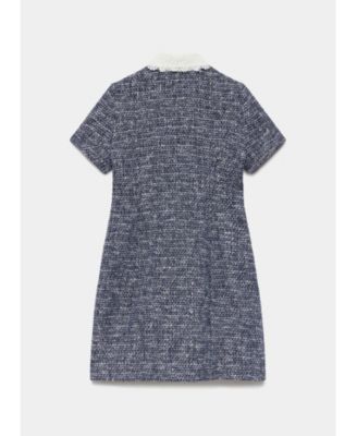  Women's Statement Collar Boucle Mini Dress