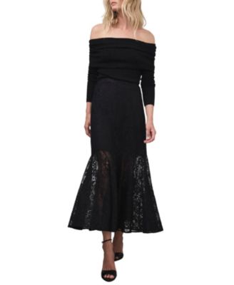  Women's Lace Fluted Sheer Skirt