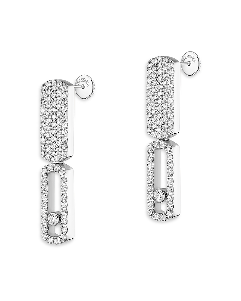 Messika 18K White Gold Imperial Move Diamond Pave Drop Earrings