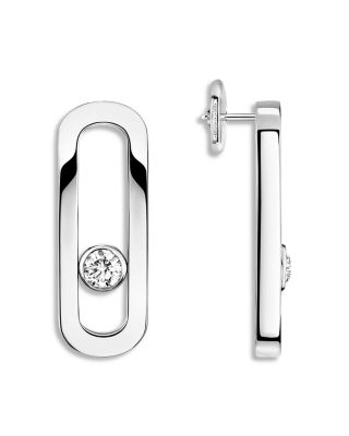 18K Gold Move Uno Diamond Oval Drop Earrings