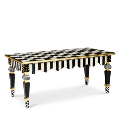 MacKenzie-Childs Courtly Check & Stripe Coffee Table