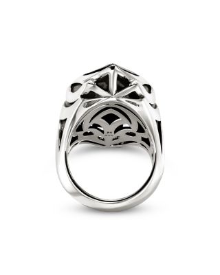 Men's Sterling Silver Naga Blue Sapphire Dragon Ring