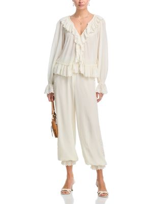 Avee Silk Ruffled Blouse