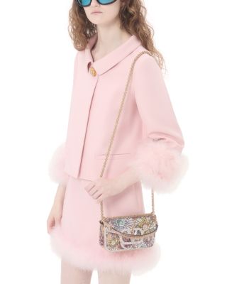 Small VLogo Sequined Shoulder Bag