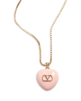 VLogo Heart Necklace, 18.9"