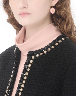 VLogo Heart Drop Earrings, 1.2"L