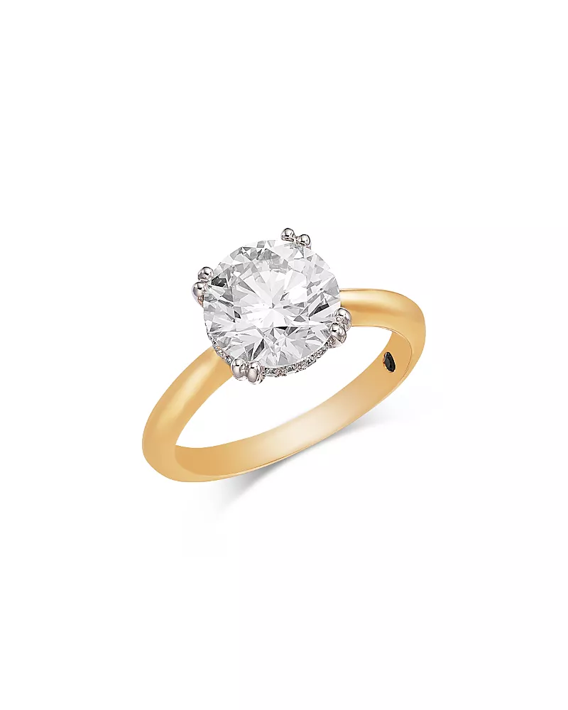 Bloomingdale's Fine Collection Luxe Collection Certified Lab Grown Diamond Engagement Ring in 18K Yellow Gold, 3.15 tcw