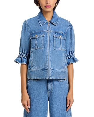 Holly Denim Jacket & Betsy Wide Leg Jeans in Blue Mirage