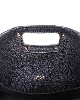 Miss M Mini Fringed Black Leather Crossbody Bag 