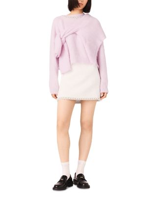 Pearl Trim Tweed Skirt