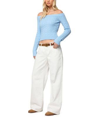 Taniza Off Shoulder Cable Knit Sweater