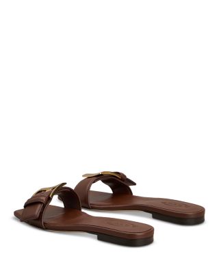 Women's Leather Slide Sandals