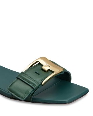 Women's Leather Slide Sandals