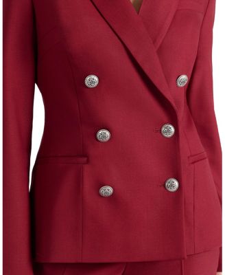 Quinn Double Breasted Jacket in Lightweight Virgin Wool Stretch