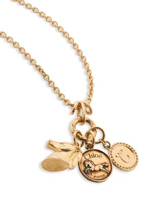 Horse Medallion Charms Necklace, 17"-18"