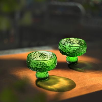 Always the Right Time Grape Crystal Glass Sculptures, Set of 2