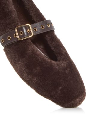 Women's Remy Faux Fur Mary Jane Flats