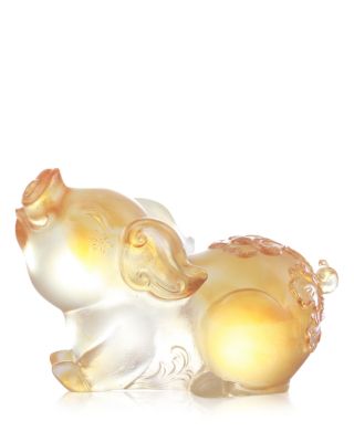 Ruyi's Twelve Blessings The Little Piglet Attracts Wealth Crystal Glass Sculpture