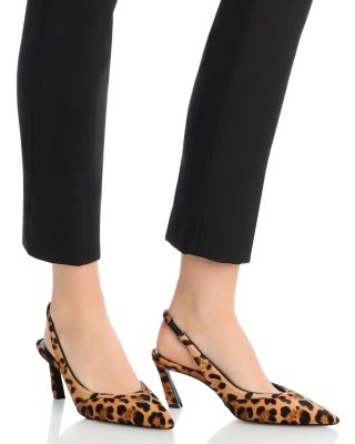 Women's Spiky Calf Hair Slingback Pumps