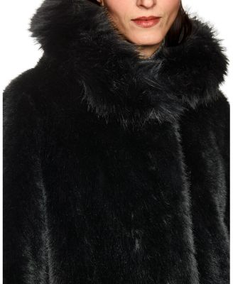 Faux Fur Coat with Hood