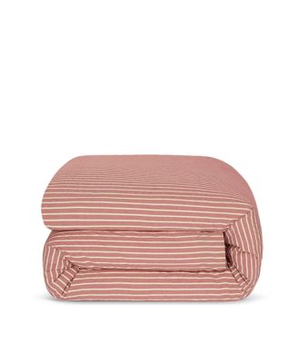 Textured Stripe Cotton Duvet Cover, King