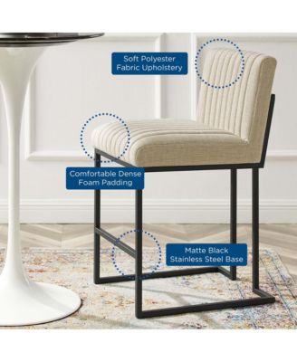 Indulge Channel Tufted Fabric Counter Stool