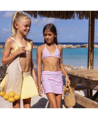 Girls' Sunshine Stripe Triangle Bikini - Big Kid