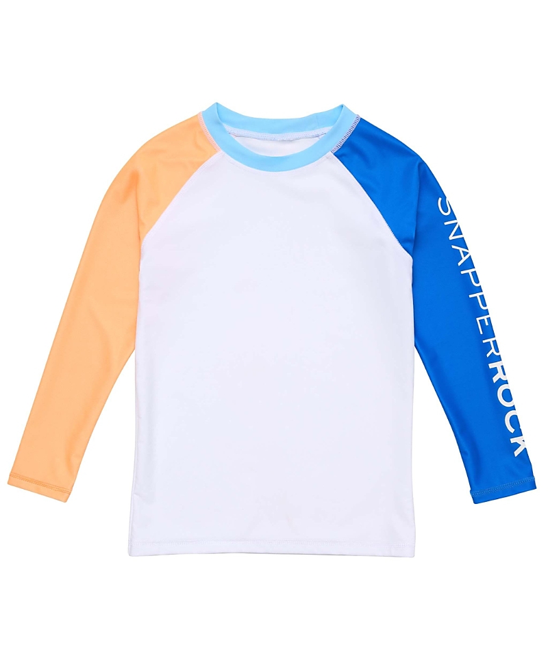 Snapper Rock Boys' Blue Papaya Ls Rash Top - Little Kid, Big Kid