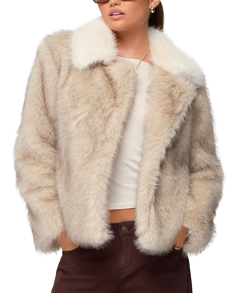 Edikted Contrast Collar Faux Fur Jacket